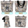 T3-U-Awa-TNG-Parkin-230818NA10 @ Parkinson Typo Navy Grey-Parkinsons Awareness Grey Ribbon Typography Tote Bag