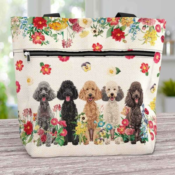 T3-U-Dog-F-Poodle-230711NA10 @ Poodle Flowers-Poodle Flower Line Tote Bag