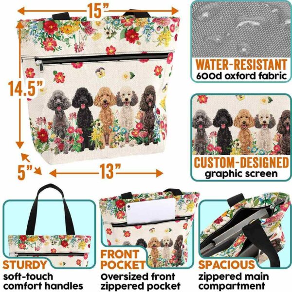 T3-U-Dog-F-Poodle-230711NA10 @ Poodle Flowers-Poodle Flower Line Tote Bag