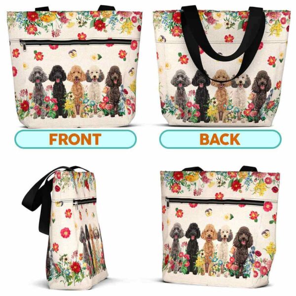 T3-U-Dog-F-Poodle-230711NA10 @ Poodle Flowers-Poodle Flower Line Tote Bag