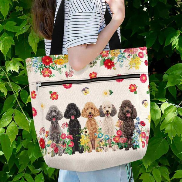 T3-U-Dog-F-Poodle-230711NA10 @ Poodle Flowers-Poodle Flower Line Tote Bag