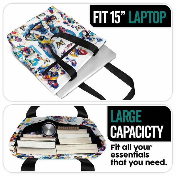 T3-U-Dog-CIS-Fbdg-240405NA10 @ French Bulldog Colorful Ink Style-French Bulldog Colorful Ink Tote Bag