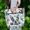 T3-U-Dog-CIS-Fbdg-240405NA10 @ French Bulldog Colorful Ink Style-French Bulldog Colorful Ink Tote Bag