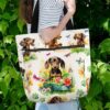 T3-U-Dog-FG-Dach-230826NA11 @ Dachshund Flowers Garden-Dachshund Flower Garden Tote Bag
