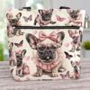 T3-U-Dog-FP-Fbdg-240405NA10 @ French Bulldog Fancy Pink-French Bulldog Fancy Pink Tote Bag