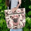 T3-U-Dog-FP-Fbdg-240405NA10 @ French Bulldog Fancy Pink-French Bulldog Fancy Pink Tote Bag