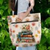 T3-U-Job-WA-T11-240307NA10 @ Librarian Watercolor Art-Librarian Book Lover Vintage Books Tote Bag
