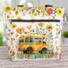 T3-U-Job-F-Sbdr-240406VY10 @ Bus Driver Flowers-School Bus Driver Flower Pattern Tote Bag