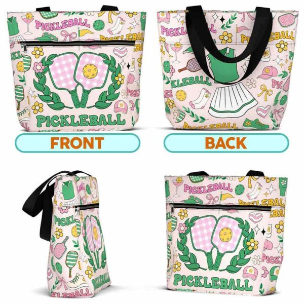 T3-U-Hobb-SC-Pklb-240916NA10 @ pickleball Solid Colors-Pickleball Pink Tote Bag