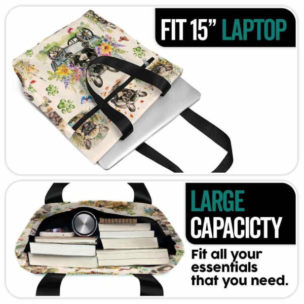 T3-U-Dog-GF-Fbdg-240405NA10 @ French Bulldog Garden flower-French Bulldog Flower Garden Tote Bag