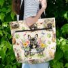 T3-U-Dog-GF-Fbdg-240405NA10 @ French Bulldog Garden flower-French Bulldog Flower Garden Tote Bag