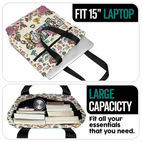 T3-U-Job-P-Relt-240406NA10 @ Realtor Pattern-Realtor Flower Pattern Tote Bag