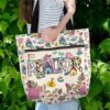 T3-U-Job-P-Relt-240406NA10 @ Realtor Pattern-Realtor Flower Pattern Tote Bag