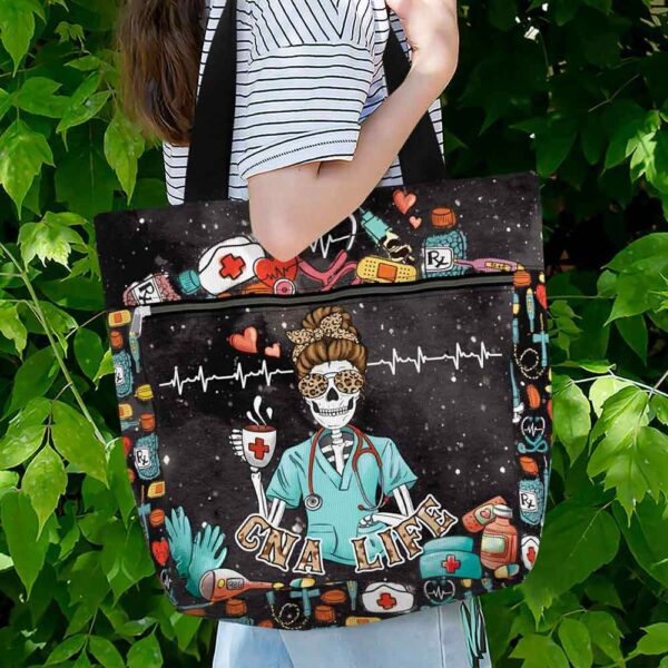 T3-U-Nur-SL-CNA-221208VY10 @ CNA Skull Life-Cna Skeleton Tote Bag