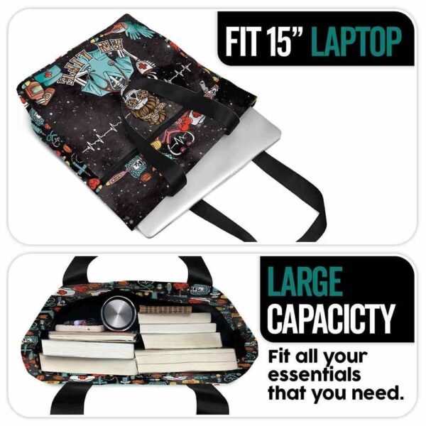 T3-U-Nur-SLA-RN-221208VY10 @ RN Skull Life-Registered Nurse Skeleton Tote Bag