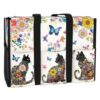 MT-U-Ani-FP2-Cat-240605NA10 @ cat Flowers Pattern 2-Cat Flower Pattern Multi Pocket Tote Bag