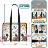 MT-U-Ani-FP2-Cat-240605NA10 @ cat Flowers Pattern 2-Cat Flower Pattern Multi Pocket Tote Bag