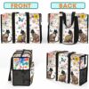MT-U-Ani-FP2-Cat-240605NA10 @ cat Flowers Pattern 2-Cat Flower Pattern Multi Pocket Tote Bag