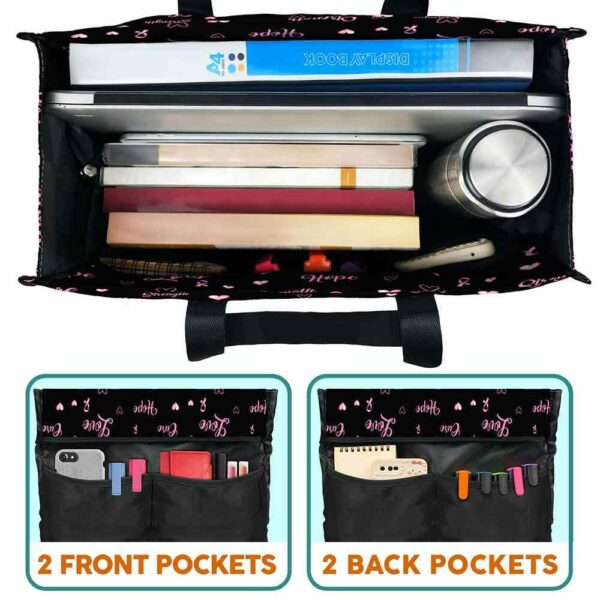 MT-U-Awa-PD-BreCan-240607NA10 @ breast cancer Pink Drink-Breast Cancer Awareness Pink Drinks Multi Pocket Tote Bag