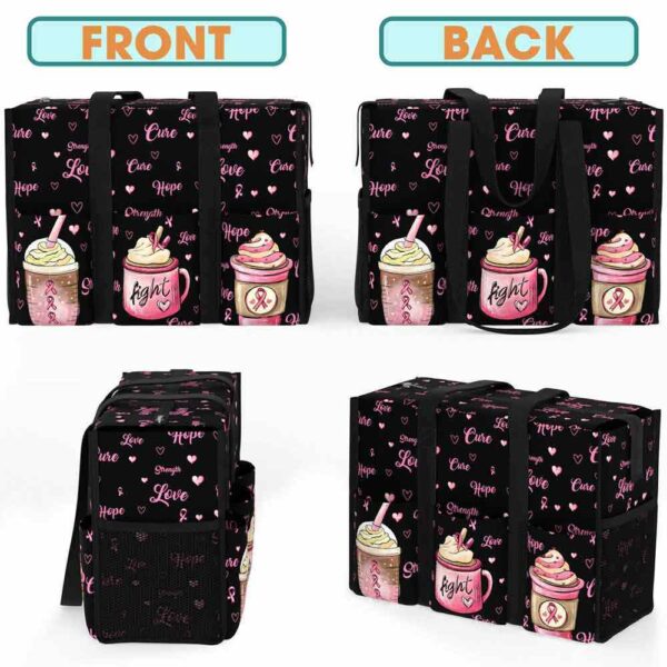 MT-U-Awa-PD-BreCan-240607NA10 @ breast cancer Pink Drink-Breast Cancer Awareness Pink Drinks Multi Pocket Tote Bag