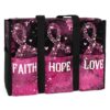MT-U-Awa-FHL2-BreCan-240607NA10 @ breast cancer Faith Hope Love 2-Breast Cancer Awareness Flower Faith Hope Love Multi Pocket Tote Bag