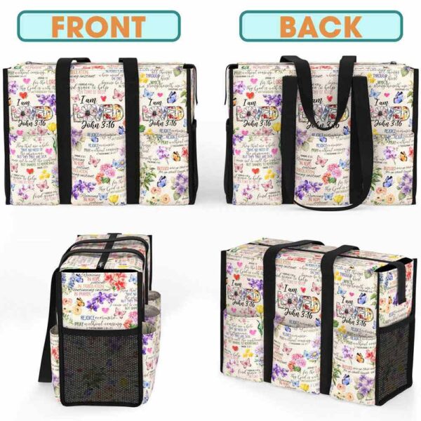 MT-U-Hobb-KS-God-240916NA10 @ god KJV Sciptures-God I Am Loved Multi Pocket Tote Bag