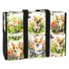 MT-U-Dog-FG2-Corgi-230711NA10 @ corgi Flowers Garden 2-Corgi Flower Garden Multi Pocket Tote Bag
