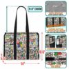 MT-U-Awa-T-Autism-240605NA10 @ autism Typo-Autism Ribbon Typography Multi Pocket Tote Bag