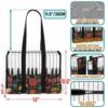 MT-U-Hobb-MF2-Pian-240610NA10 @ piano Music Flower 2-Piano Colorful Flowers Multi Pocket Tote Bag