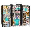 MT-U-Nur-NT-Nur-221212NA10 @ nurse Nurse Typo-Nurse Sunflower Typography Multi Pocket Tote Bag