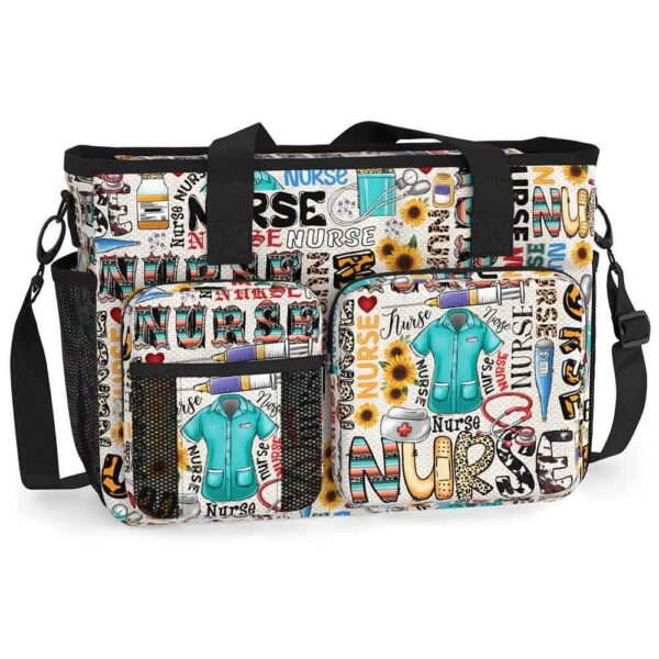 WB-U-Nur-NT-Nur-221212NA10 @ Nurse Nurse Typo-Nurse Sunflower Typography Work Bag